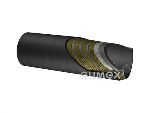 Hydraulická hadice FLEXOR 4SP, 9,5/21,4mm, 445bar, NBR/NBR, bandážovaná, 4x oplet drátem, -40°C/+100°C, černá